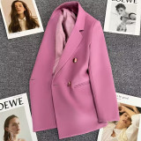 Women Solid Long Sleeve Blazer Jacket