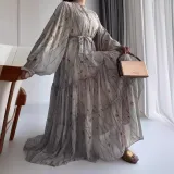 Women Fall Printed Bohemian Maxi Dress