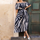 Women printed Off Shoulder Maxi dress