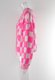 Winter fashion plaid cardigan Plus Size coat knitting cardigan coat