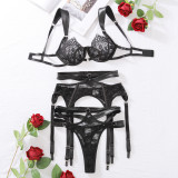 Sexy Lingerie Sexy See-Through Lace Low Back Gather Four-Piece Bikini Set