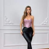 Sequined Corset Strapless Top Fashion Sexy Vest