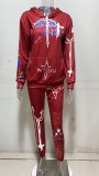 Autumn And Winter Women's Letter Print Casual Two-Piece Hoodies Sweatpants Two Piece Set