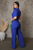 Women Style Patchwork short sleeve Jumpsuit