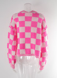 Winter fashion plaid cardigan Plus Size coat knitting cardigan coat