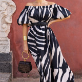 Women printed Off Shoulder Maxi dress