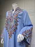 Women Muslim Elegant Embroidered Dress Robe