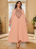 Women Muslim Elegant Embroidered Dress Robe