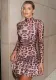 Women Autumn Printed Leopard Long Sleeve Dress