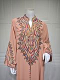 Women Muslim Elegant Embroidered Dress Robe