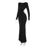 Women's Autumn Sexy Back Hollow Slim Long-Sleeved Dress