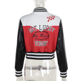 Autumn Trend Print Baseball Jacket For Women