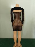 Women's Clothing Sexy Hollow See-Through Mesh Sexy Dress