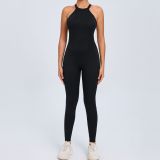 Women Low Back Sports Quick-Drying One-Piece Fitness Yoga Jumpsuit