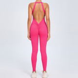 Women Low Back Sports Quick-Drying One-Piece Fitness Yoga Jumpsuit