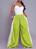 Fashion Casual Color Matching Wide-Leg Pants Women's Clothing