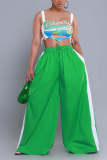 Fashion Casual Color Matching Wide-Leg Pants Women's Clothing