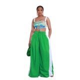 Fashion Casual Color Matching Wide-Leg Pants Women's Clothing