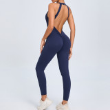 Women Low Back Sports Quick-Drying One-Piece Fitness Yoga Jumpsuit