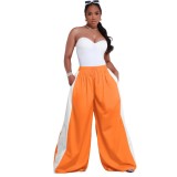 Fashion Casual Color Matching Wide-Leg Pants Women's Clothing