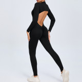 Zipper Long-Sleeved Yoga Jumpsuit Outdoor Wear Fitness Sports Tight Fitting Clothes