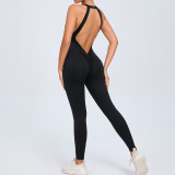 Women Low Back Sports Quick-Drying One-Piece Fitness Yoga Jumpsuit