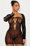 Women's Clothing Sexy Hollow See-Through Mesh Sexy Dress