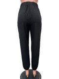 Women's Printed Velvet Pocket Drawstring Sports Tight Pants