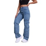 Street Pocket Washed Fashion Denim Pants