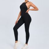 Women Low Back Sports Quick-Drying One-Piece Fitness Yoga Jumpsuit