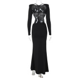 Women's Autumn Sexy Back Hollow Slim Long-Sleeved Dress