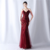 Plus Size Women Formal Party Fishtail Evening Dress