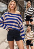 Women Striped Long Sleeve Sweater