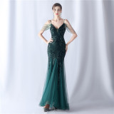 Plus Size Women Formal Party Fishtail Evening Dress