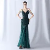 Plus Size Women Formal Party Fishtail Evening Dress