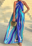 Women Printed Halter Neck Bohemian Maxi Beach Dress