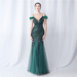 Plus Size Women Formal Party Fishtail Evening Dress