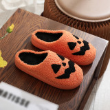 Halloween Cotton Slippers For Men And Women At Home Winter Plus Size Shoes