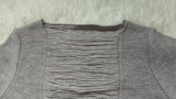 Women's Autumn Hollow Ripped Long Sleeve Crop Sweater