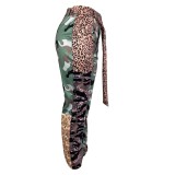 Autumn Winter Women's Clothing Fashion Casual Camouflage Leopard Print Cargo Pants With Belt