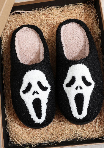 Halloween Cotton Slippers For Men And Women At Home Winter Plus Size Shoes