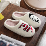 Halloween Cotton Slippers For Men And Women At Home Winter Plus Size Shoes