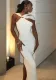 Women's Solid Color Sexy Straps Sleeveless Low Back Slit Trendy Dress