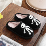 Halloween Cotton Slippers For Men And Women At Home Winter Plus Size Shoes