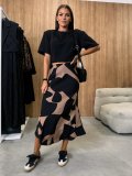 Autumn Fashion High Waist Slim Fit Printed Women's Skirt