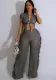Women Sexy Lace-Up Tassel Jumpsuit