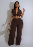 Women Sexy Lace-Up Tassel Jumpsuit