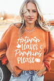 Halloween Pumpkin Head Loose Round Neck Top