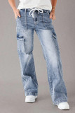 Women Fall Casual Cargo Denim Pant