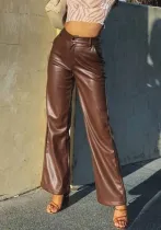 Women Stretch Pu Leather Pants